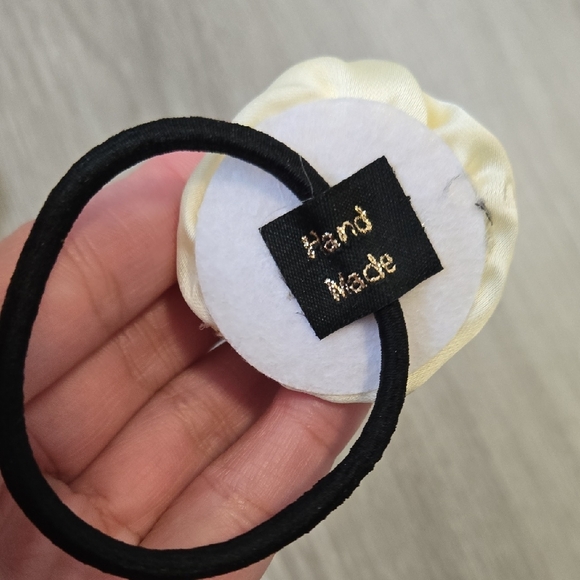 Hand Made Cream Rose Hair Ties - Picture 5 of 6